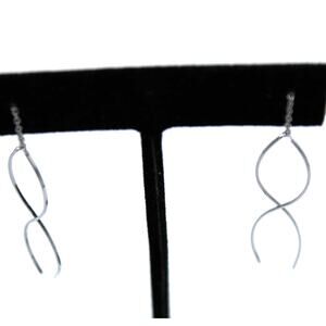 Silver Adjustable Wire Chain Threader Fashion Earrings ~ RETAIL $125